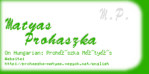 matyas prohaszka business card